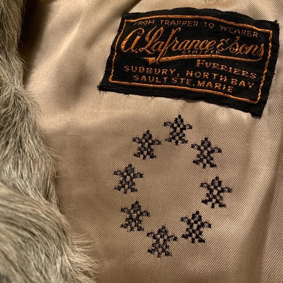 50s natural gray curly goat fur A-line swing coat - Picture 8 of 8